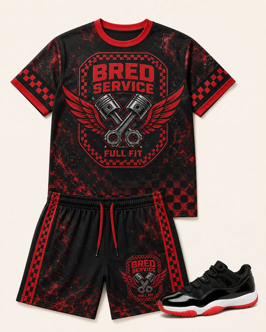 Red/Black Short Set, front
