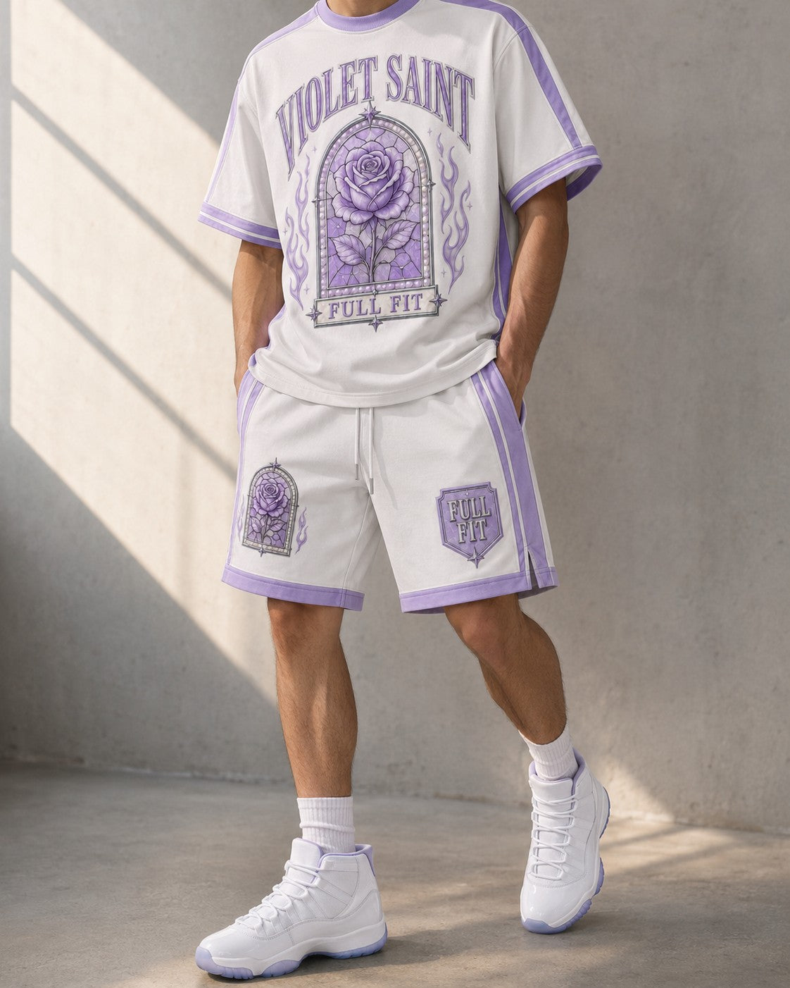 Violet/White Short Set, lifestyle 2