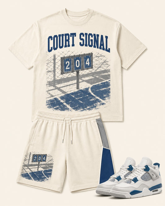 Blue/White Short Set, front