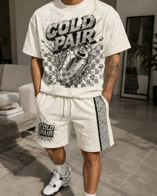 Grey/White Short Set, lifestyle 1