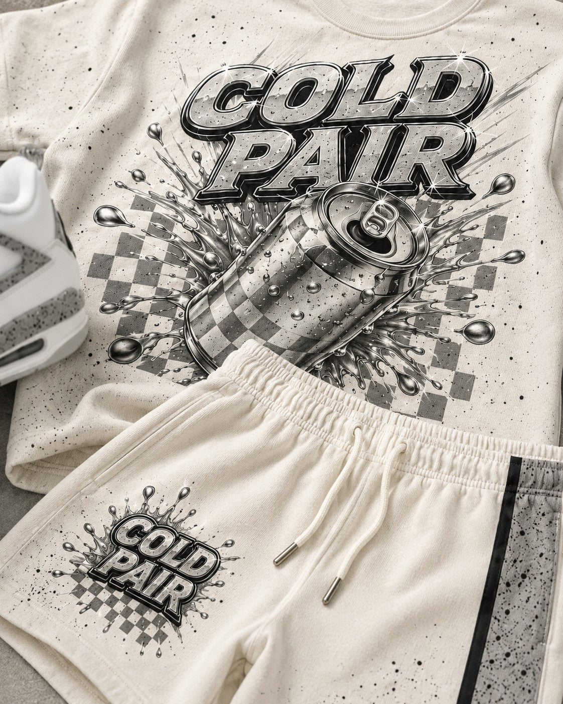 Grey/White Short Set, lifestyle 2