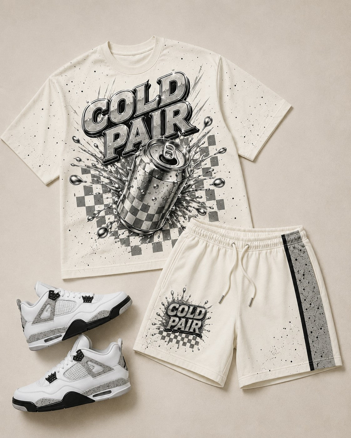 Grey/White Short Set, lifestyle 3