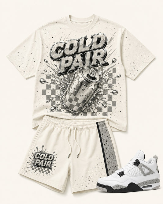 Grey/White Short Set, front