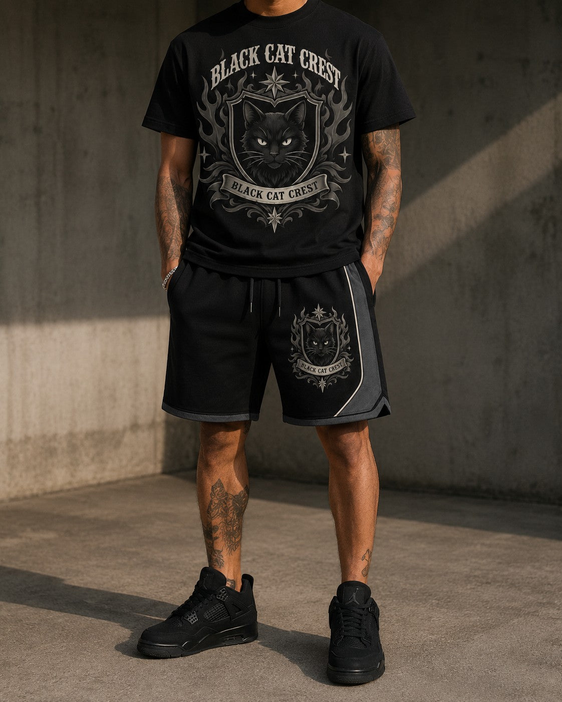 Black/Grey Short Set, lifestyle 1