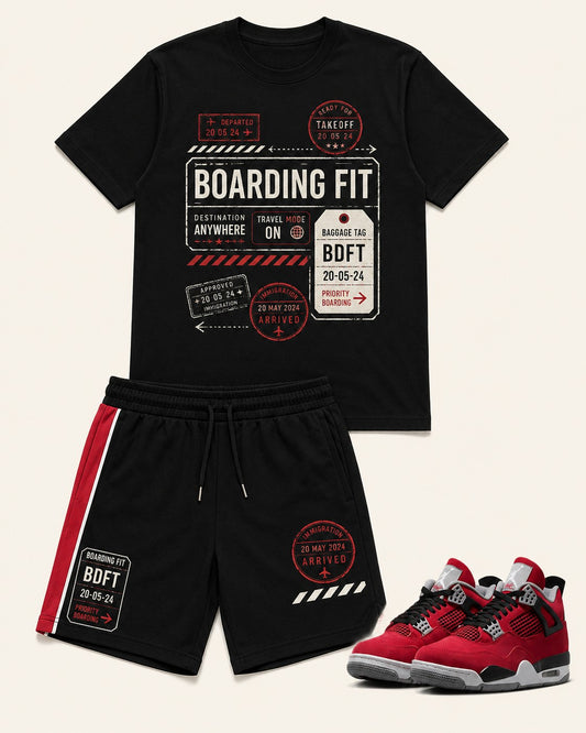 Red/Black Short Set, front