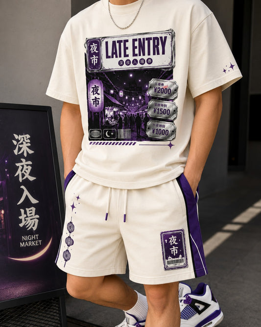 Purple/White Short Set, lifestyle 1