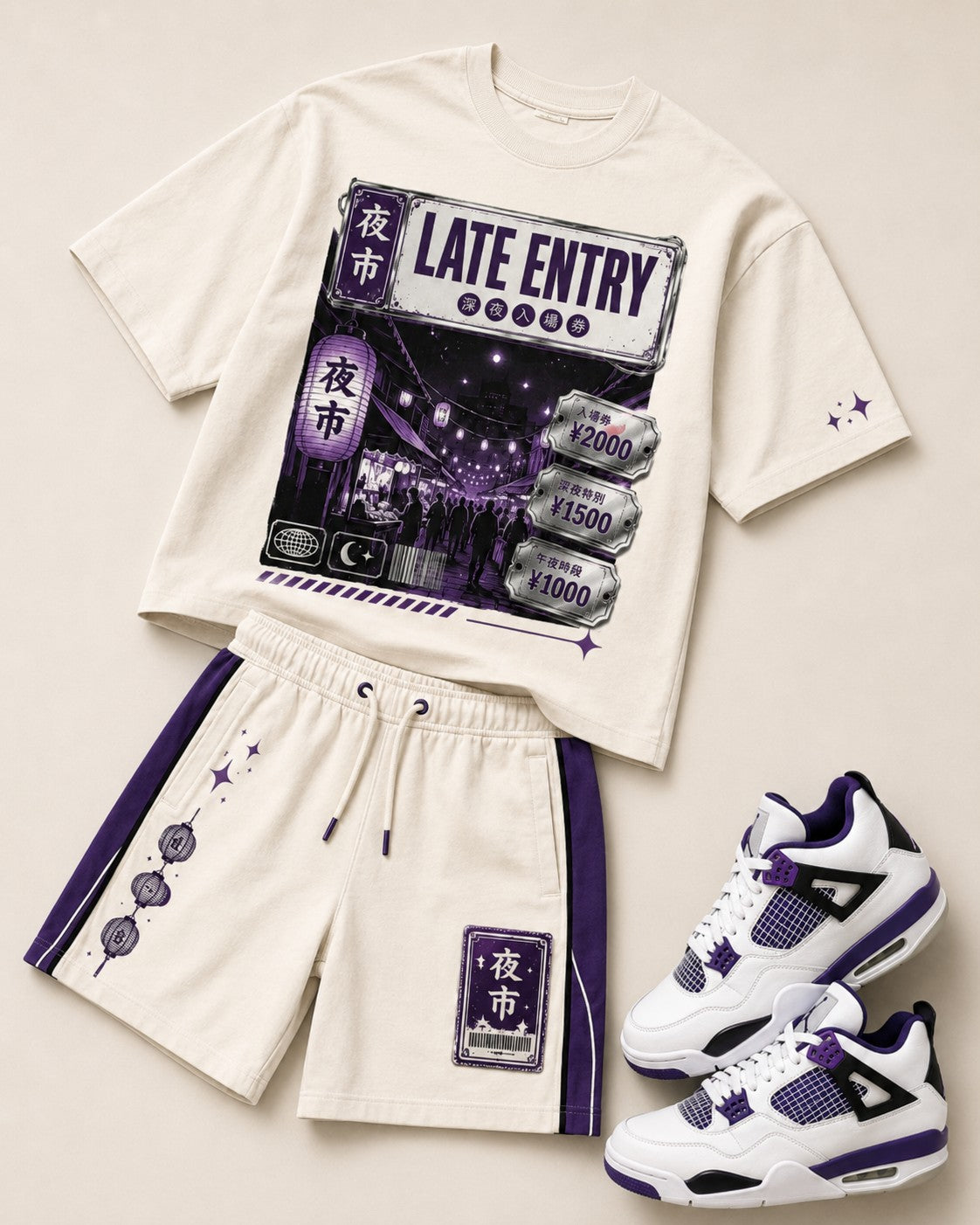 Purple/White Short Set, lifestyle 3