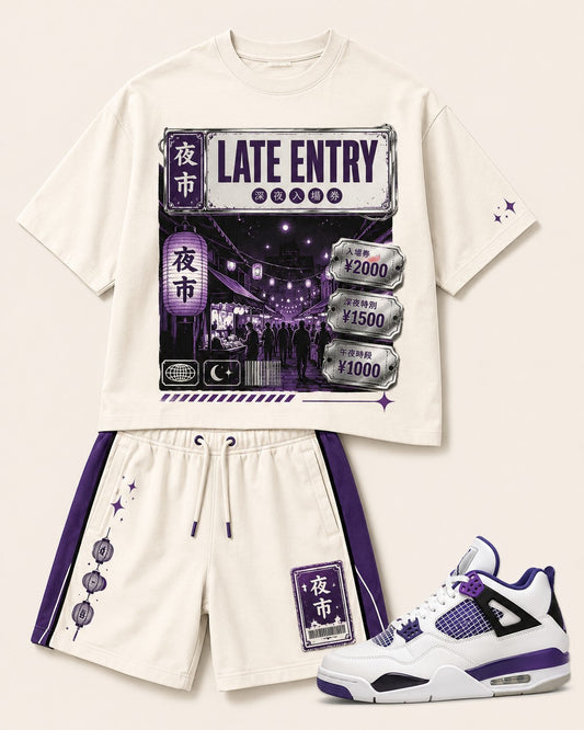 Purple/White Short Set, front