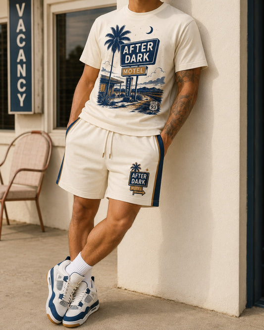 Navy/White Short Set, lifestyle 1