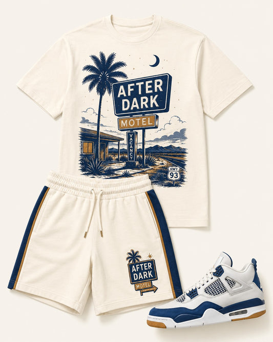 Navy/White Short Set, front