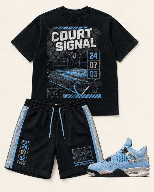 Blue/Black Short Set, front