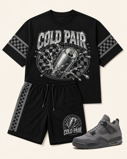 Grey/Black Short Set, front