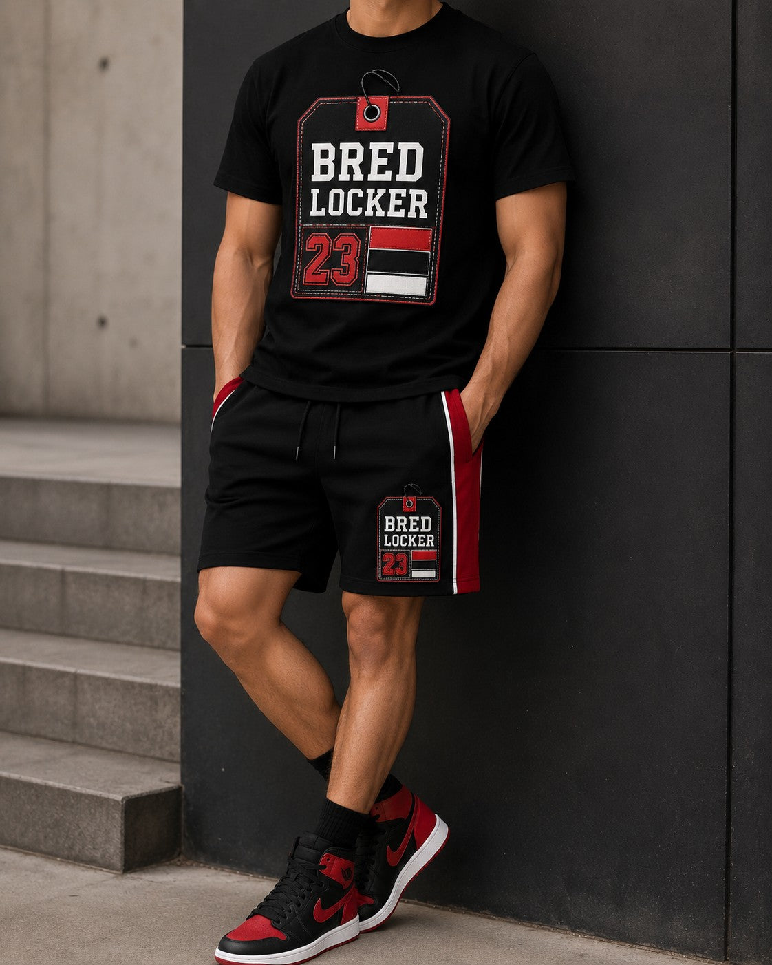 Red/Black Short Set, lifestyle 1
