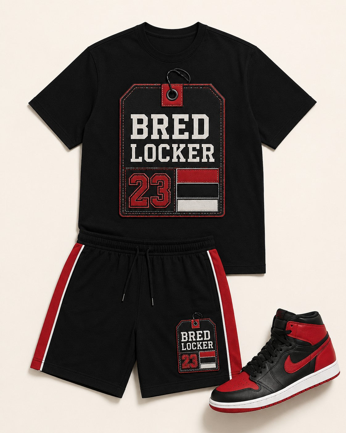 Red/Black Short Set, front