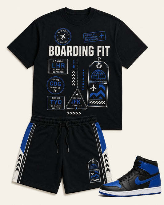 Blue/Black Short Set, front