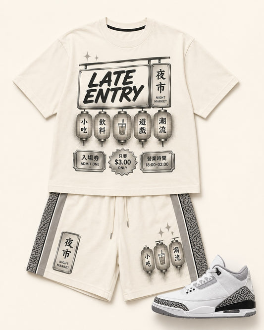 Grey/White Short Set, front
