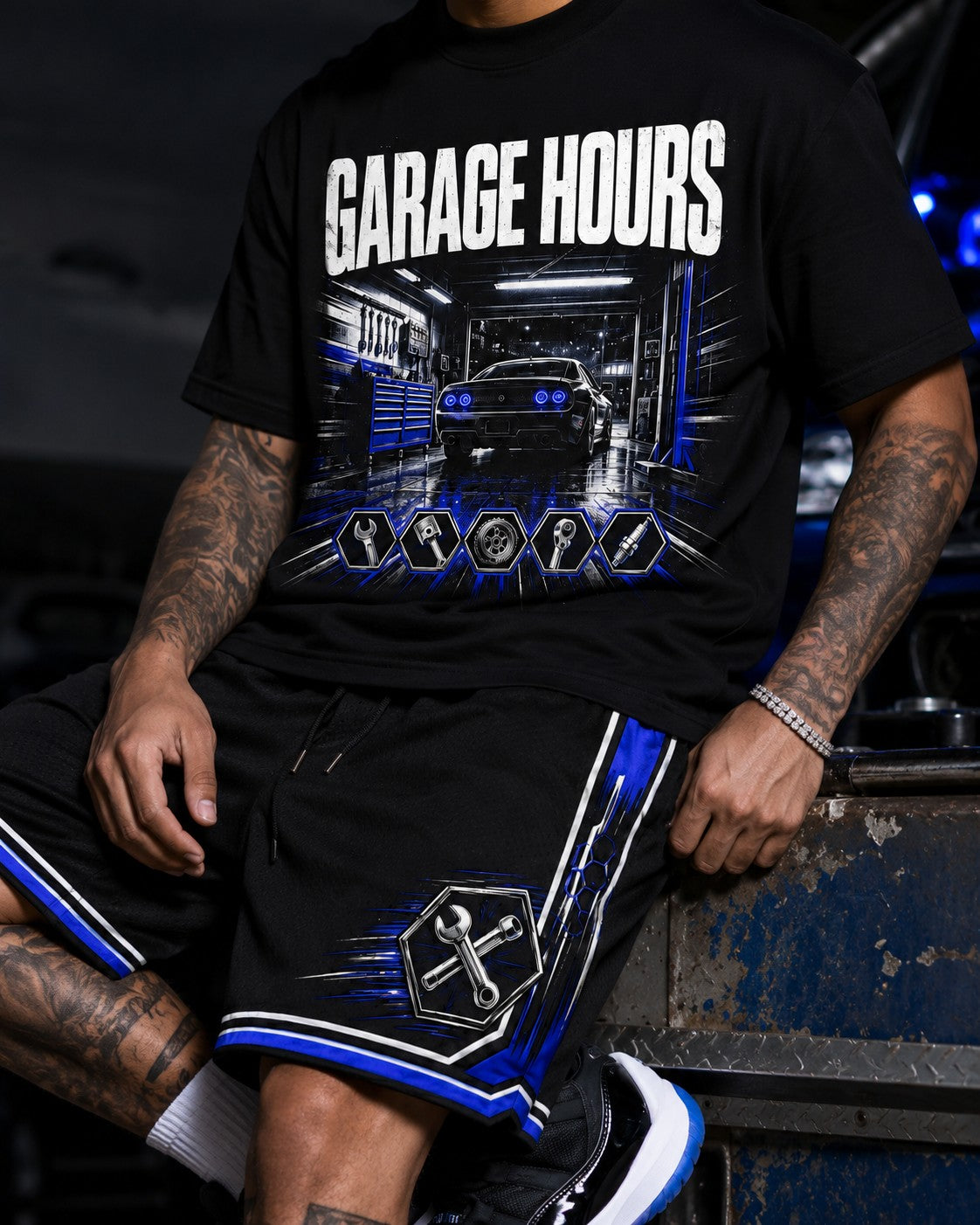 Black/Blue Short Set, lifestyle 4