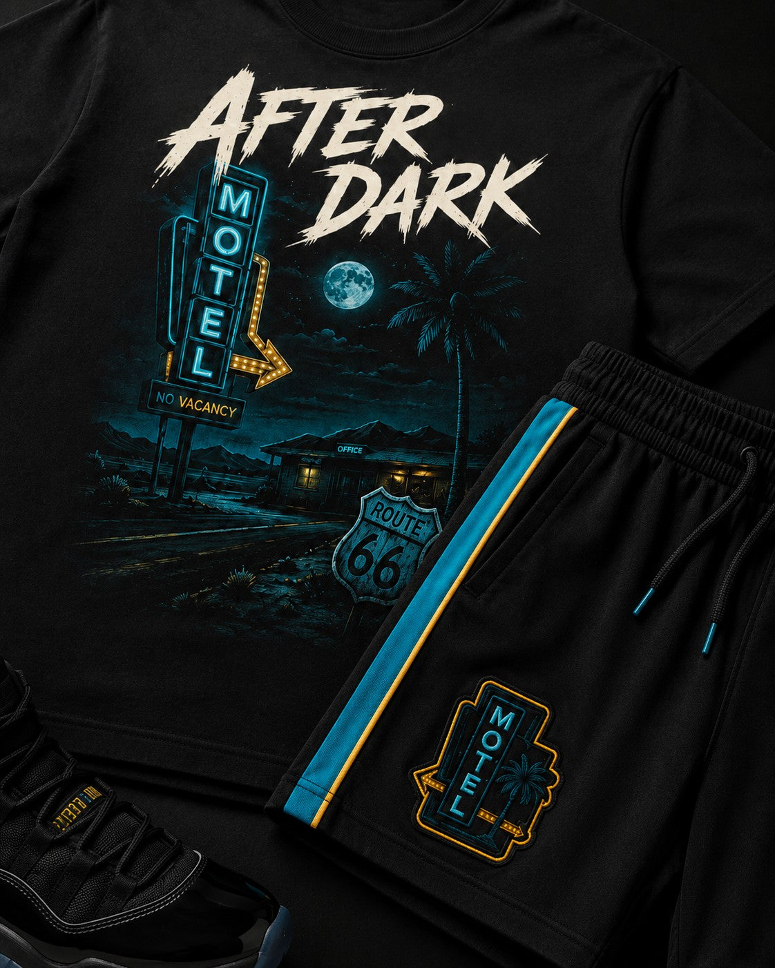 Black/Blue Short Set, lifestyle 2