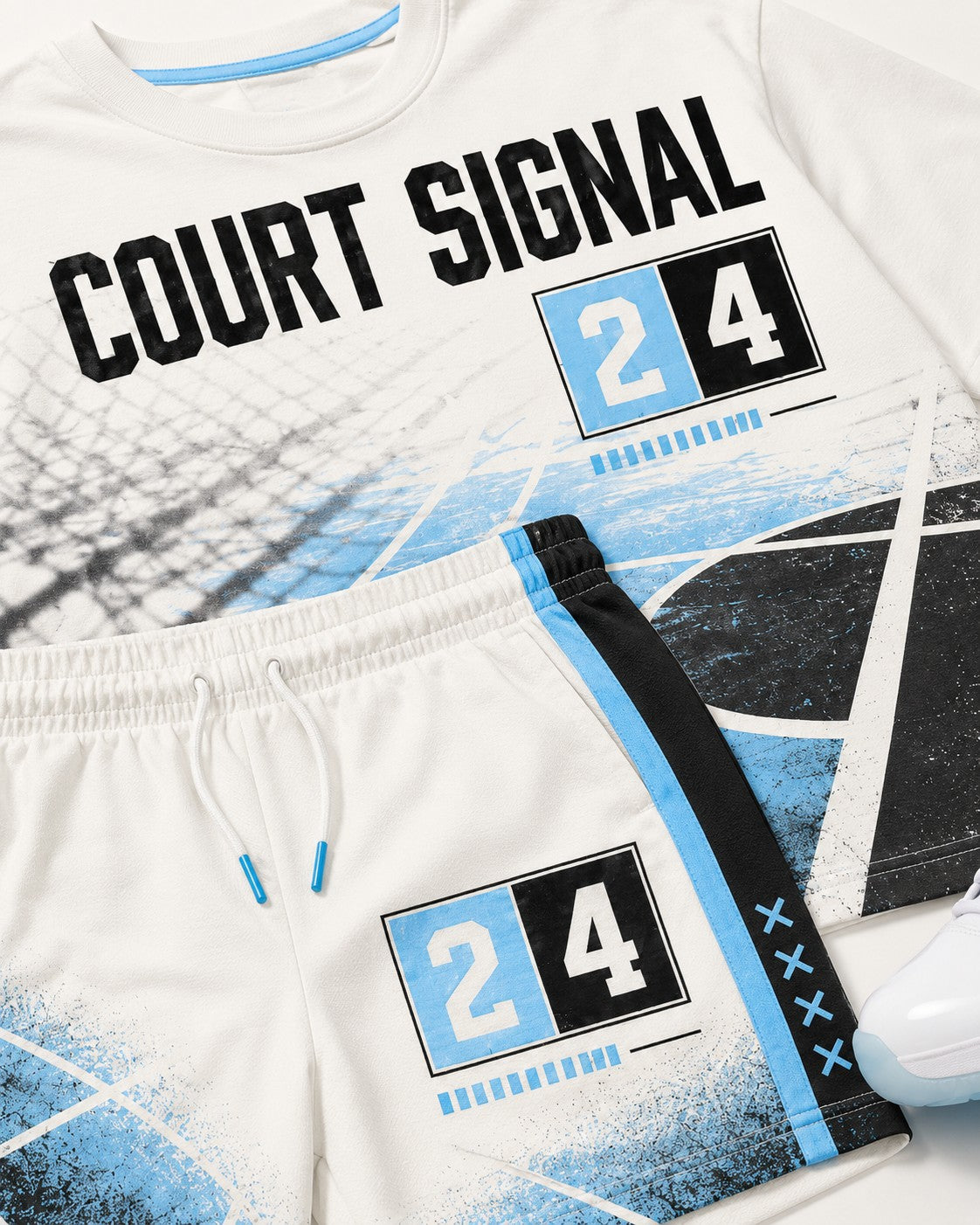 White/Blue Short Set, lifestyle 2