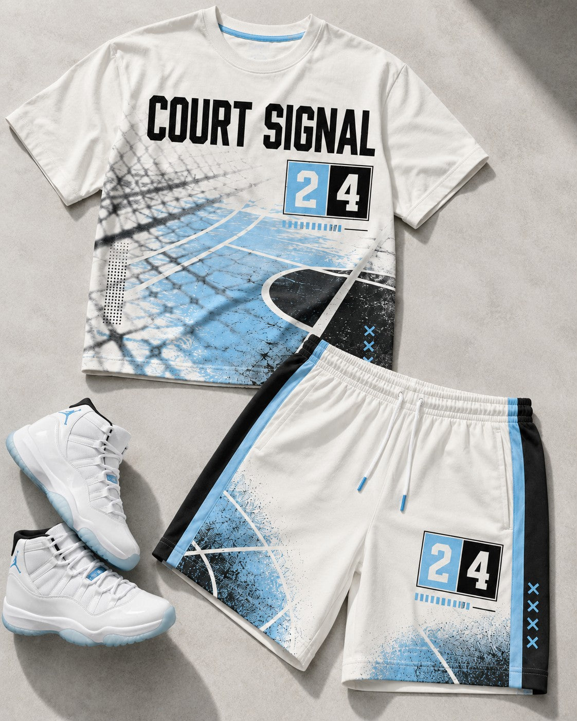 White/Blue Short Set, lifestyle 3