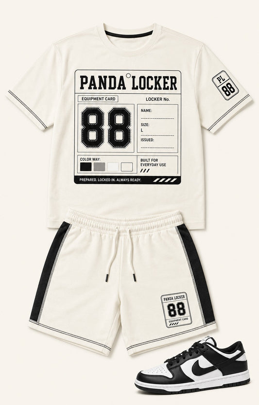 Black/White Short Set, front