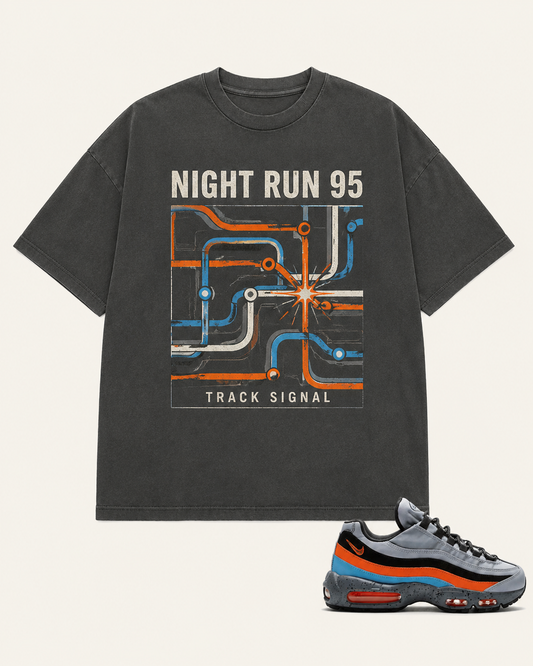 Grey/Orange Graphic Tee, front