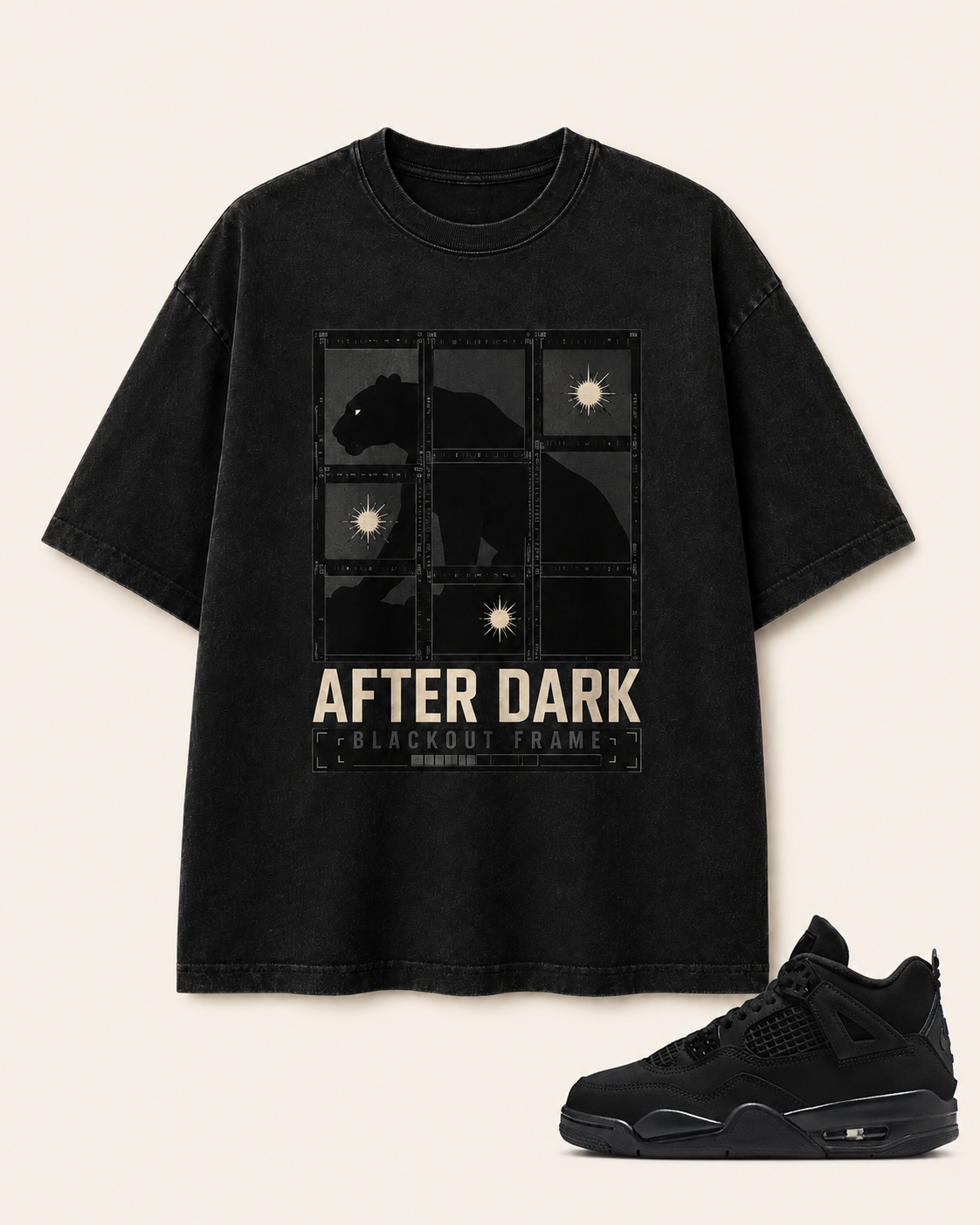 Black/Grey Graphic Tee, front