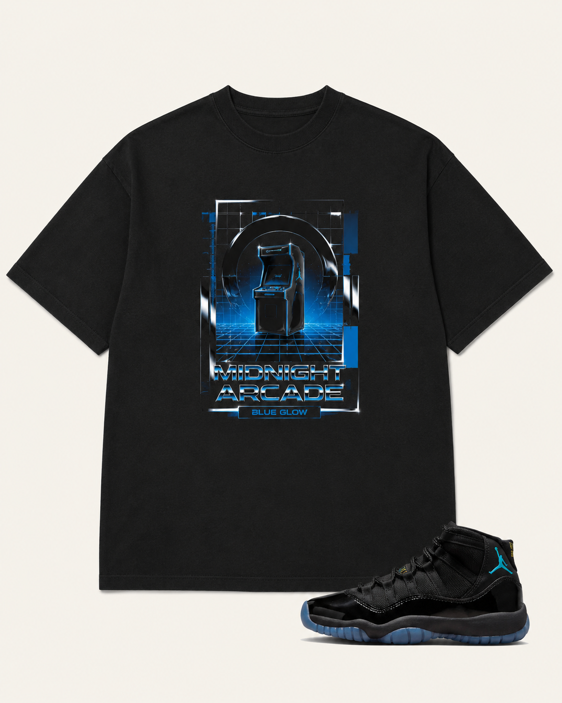 Black/Gamma Blue Graphic Tee, front