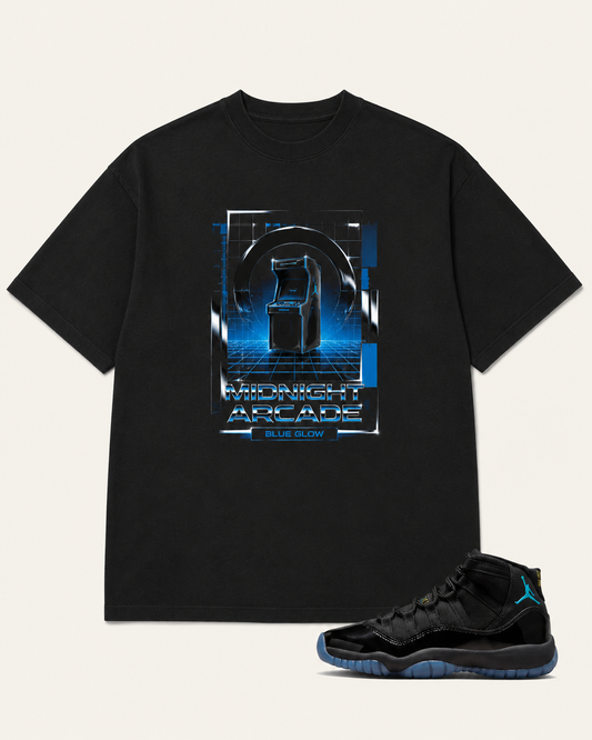 Black/Gamma Blue Graphic Tee, front