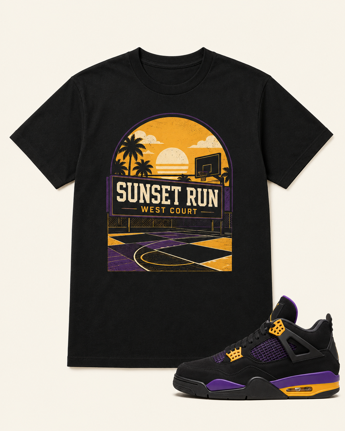 Purple/Gold Graphic Tee, front