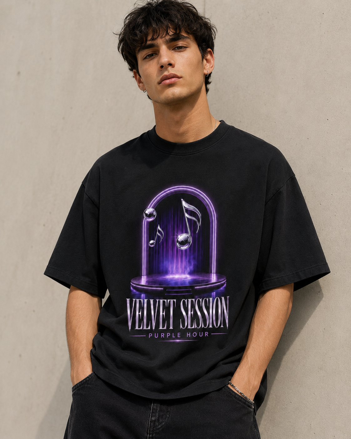 Purple/Black Graphic Tee, lifestyle 1