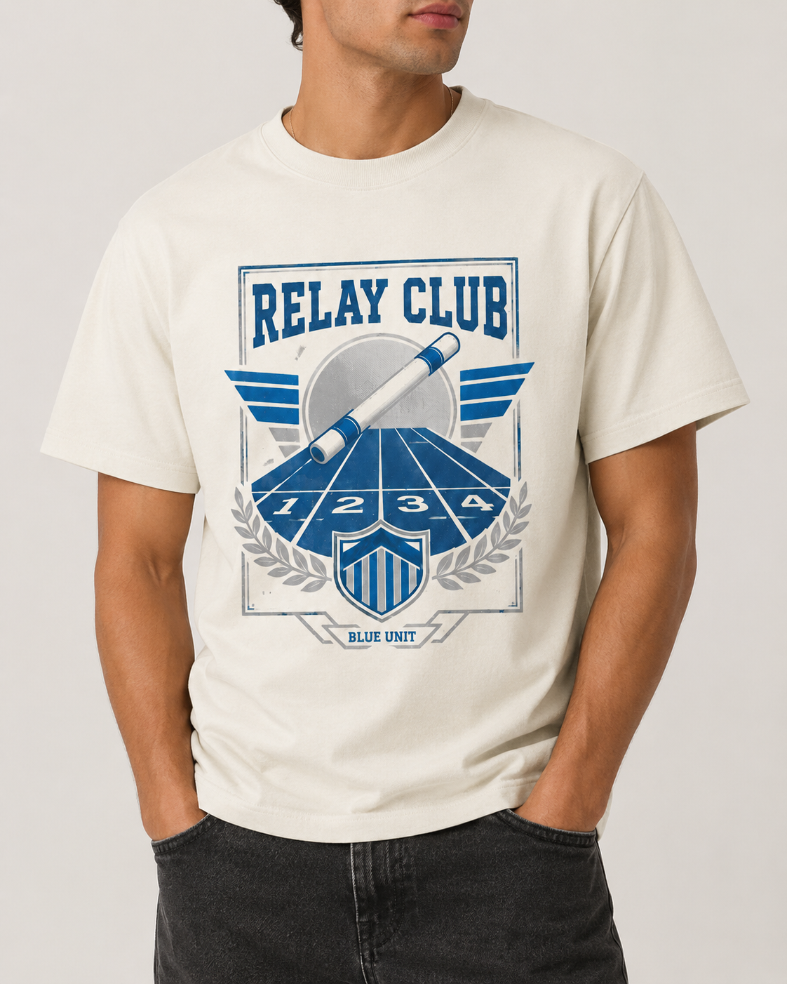 Blue/White Graphic Tee, lifestyle 1