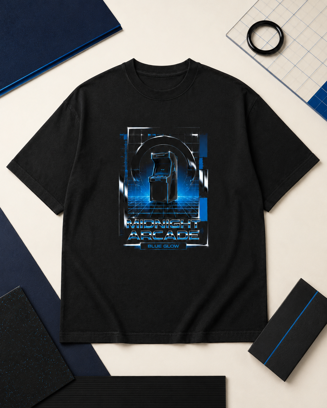 Black/Gamma Blue Graphic Tee, lifestyle 5