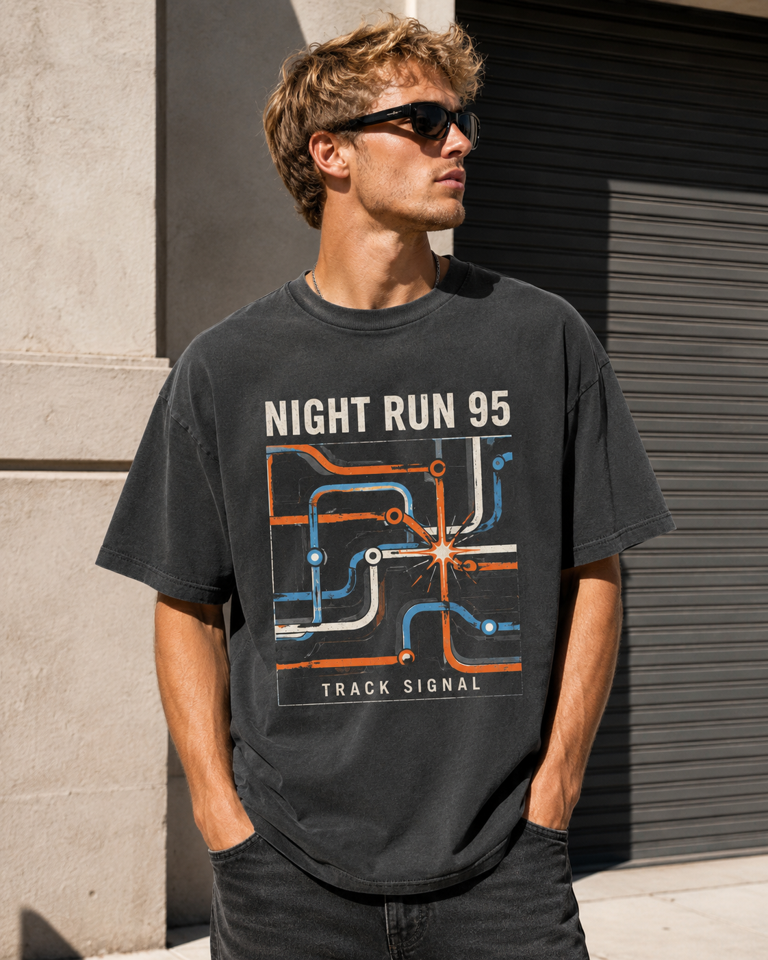 Grey/Orange Graphic Tee, lifestyle 2